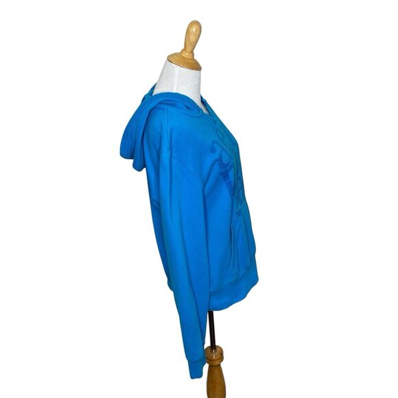 Aeropostale New York City Bright Blue Silver Hoodie Jacket Sweatshirt Size large - Picture 6 of 7